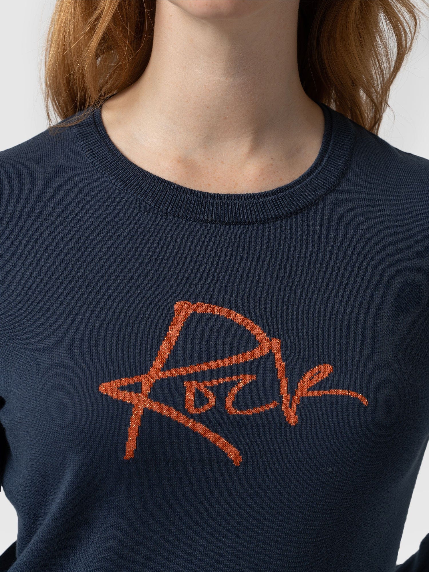 Rock Intarsia Jumper Navy - Women's Jumper | Saint + Sofia® EU